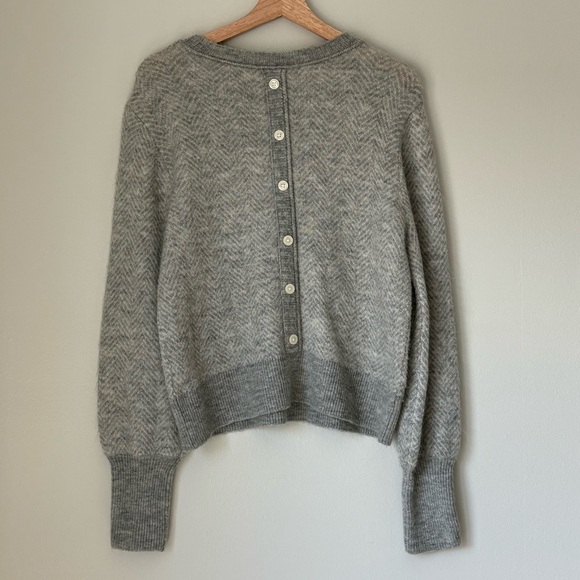 Grey Abercrombie & Fitch Knit Sweater with Button Cuffs - Picture 2 of 5